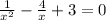 \frac{1}{x^{2} } - \frac{4}{x} + 3 = 0