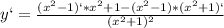 y` = \frac{(x^2-1)` * x^2+1 - (x^2-1) * (x^2+1)` }{(x^2+1)^2}