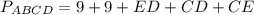 P_{ABCD}=9+9+ED+CD+CE