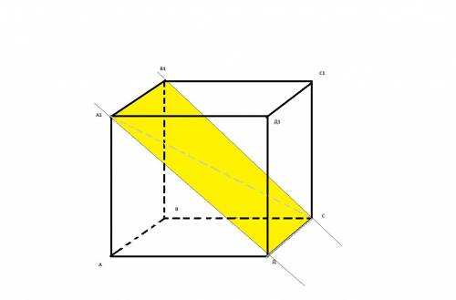 Дано куб abcda1b1c1d1 побудуйте зображення: 1) лінії перетину площини а1в1с1 з площиною, яка проходи