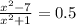 \frac{x^2-7}{x^2+1}=0.5