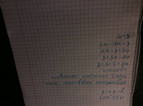 Найти b если y=3x+b и этот граф. ф. проход через точку а с координатой (15; 40)