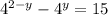 4^{2-y}-4^y=15