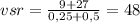 vsr= \frac{9+27}{0,25+0,5} =48