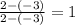 \frac{2-(-3)}{2-(-3)}=1