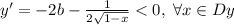 y'=-2b-\frac{1}{2\sqrt{1-x}}