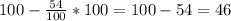 100- \frac{54}{100}*100=100-54=46% прополола 3я бригада