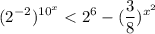 \displaystyle (2^{-2})^{10^{x}}}