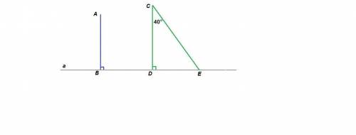 Ab перпендикулярна a cd параллельно ab b принадлежит a, d принадлежит а, е принадлежит а, угол есд=4