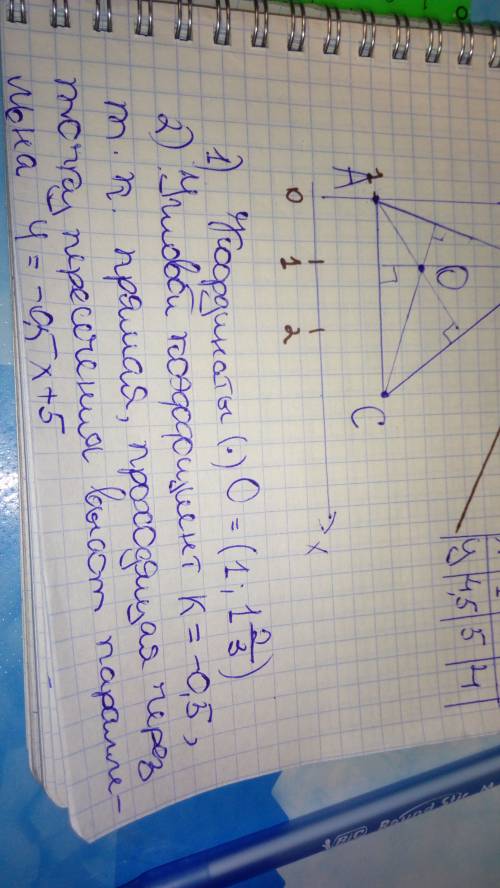 Треугольник задан вершинами а (0; 1) , в (1; 4) , с (3; 1) уравнение прямой, проходящей через точку