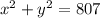 x^2+y^2=807