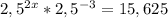 2,5^{2x}*2,5^{-3}=15,625