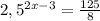 2,5^{2x-3}=\frac{125}{8}