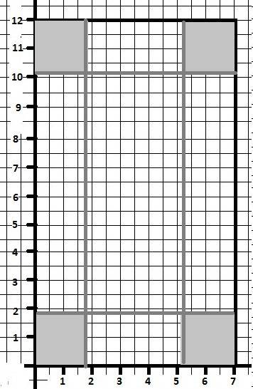 Дан прямоугольный лист жести (ав= 120 см, вс=70 см). надо вырезать около всех углов одинаковые квадр