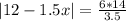 | 12-1.5x |} = \frac{6*14}{3.5}