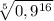 \sqrt[5]{0,9^{16}}