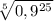 \sqrt[5]{0,9^{25}}