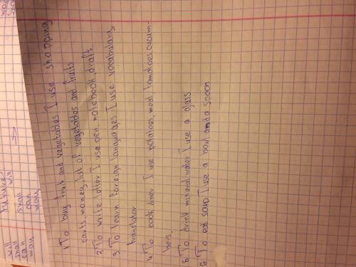 Say what things you use: -to buy vegetables and fruit, -to write letter -to learn foreign languages