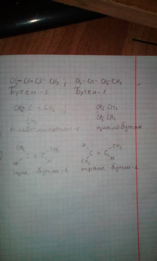 Нужна . для бутана-2 составить 2 гомологов и 4 изомеров,отражающие каждый вид изомерии этого класса.