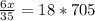 \frac{6x}{35} =18*705