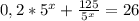 0,2*5^x+\frac{125}{5^x}=26