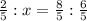 \frac{2}{5}:x= \frac{8}{5} : \frac{6}{5}