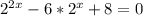 2^{2x}-6*2^x+8=0