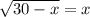 \sqrt{30-x} =x