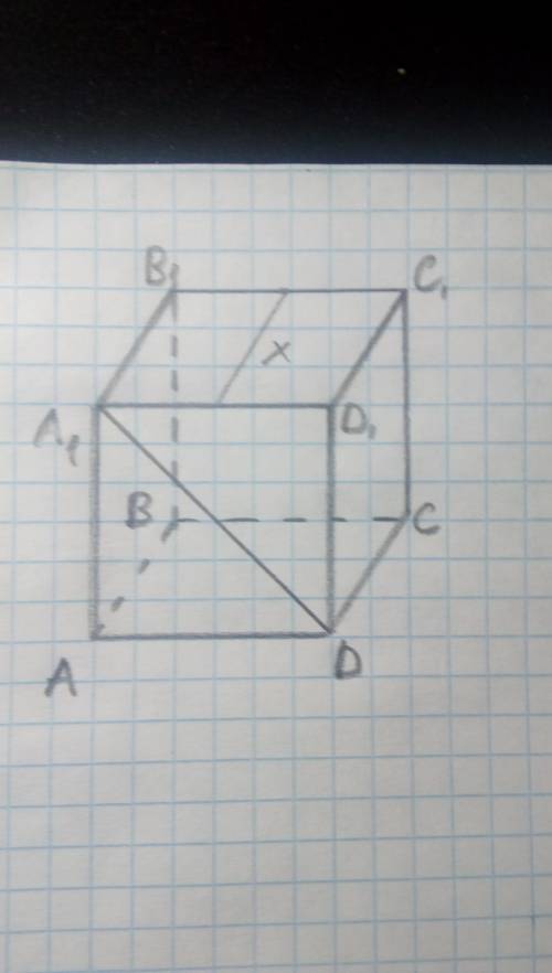 5.дан куб . а) укажите какую-нибудь прямую, которая проходит через точку в1 и скрещивается с прямой