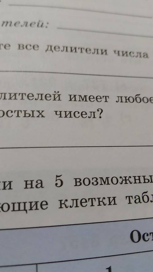 Для каждого из чисел впишите в таблицу семь кратных начиная с наименьшего 6; 6