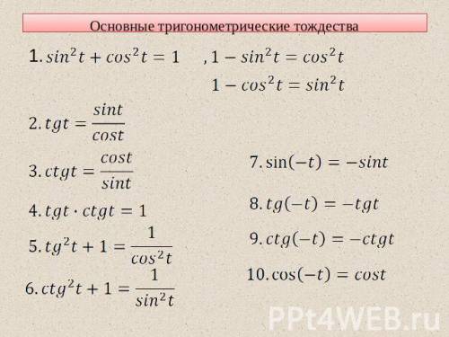 Основное торжество тригонометрии и его следствия