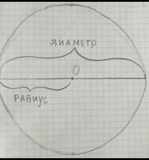 Отметьте в тетради точку о. приняв за центр начертите окружность диаметром 12 сантиметров