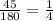 \frac{45}{180}= \frac{1}{4}