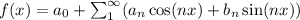 f(x) = a_0+\sum_1^\infty(a_n\cos(nx)+b_n\sin(nx))