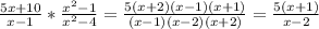 \frac{5x+10}{x-1} * \frac{x^2-1}{x^2-4}= \frac{5(x+2)(x-1)(x+1)}{(x-1)(x-2)(x+2)}= \frac{5(x+1)}{x-2}