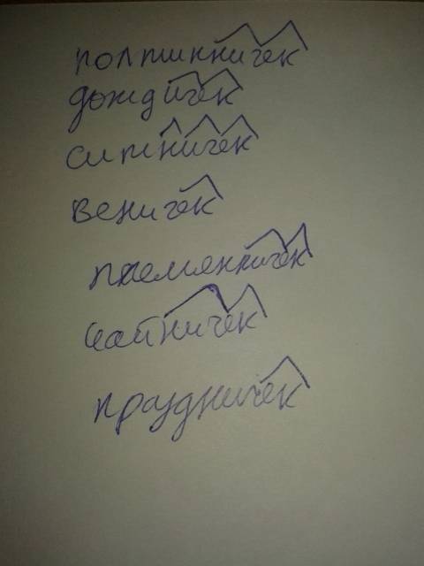 Вкаких словах одинаковый набор суффиксов? полтинничек дождичек ситничек веничек племянничек чайничек