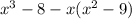 x^3-8-x(x^2-9)