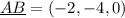 \underline{AB}=(-2,-4,0)