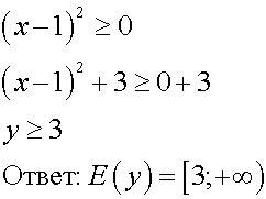 Найдите область значений функции у=(х-1)^2-3