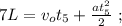 7L = v_o t_5 + \frac{a t_5^2}{2} \ ;