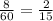 \frac{8}{60}= \frac{2}{15}