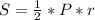 S= \frac{1}{2}*P*r