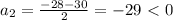 a_2=\frac{-28-30}{2}=-29\ \textless \ 0