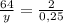 \frac{64}{y}= \frac{2}{0,25}