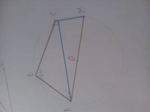 40 четырехугольник авсм вписан в окружность так что линия ам служит диаметром.вычислите градусные ме