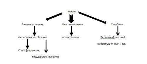 Заполните звенья схемы органов государственной власти рф