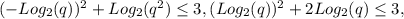 (-Log_{2}(q))^{2} +Log_{2}( q^{2} ) \leq 3, (Log_{2}(q))^{2} +2Log_{2}( q) \leq 3,