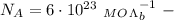 N_A=6\cdot 10^{23} \ _M_O_\Lambda_b^{-1} \ -