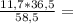 \frac{11,7*36,5}{58,5} =