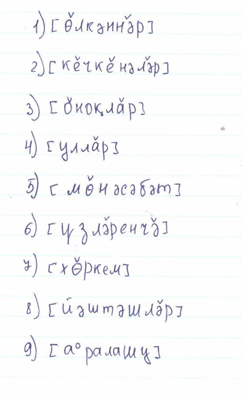 Чётко! правильно! понятно! ( не съедайте просто так нужно сделать транскрипцию татарских слов: 1)өлк